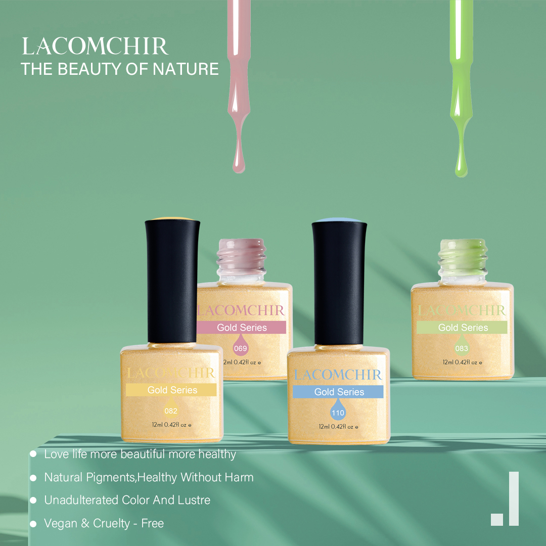 Επαγγελματικό ημιμόνιμο βερνίκι νυχιών Lacomchir Premium Gold Series