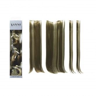 ΣΕΤ Extensions Συνθετικό Ίσιο Ξανθό 2χρωμο 55cm - 21520