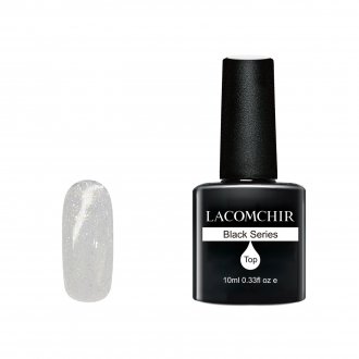 Lacomchir UV - LED Black Sparkle Top Coat No Wipe - 10ml - 23002-ST