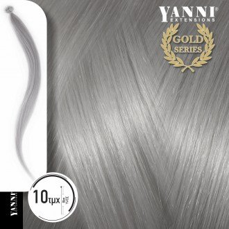 Extensions Κερατίνης Σετ 10 Τούφες Φυσική Τρίχα Γκρι - 50cm - 21105-G