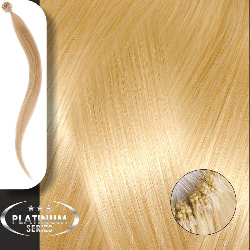 Micro Ring Loop Hair Extensions Φυσική Τρίχα Platinum Νο 10.0 Ξανθό Πολύ Ανοιχτό Κίτρινο-50cm 21120-10