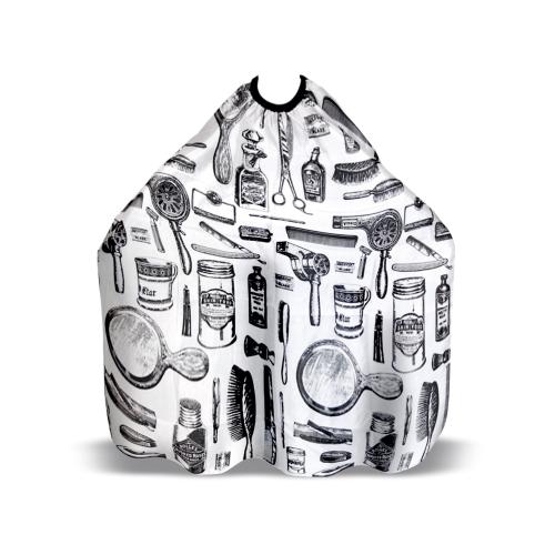 Μπέρτα κουρέματος άσπρη με σχέδιο 150cm - 16055-2