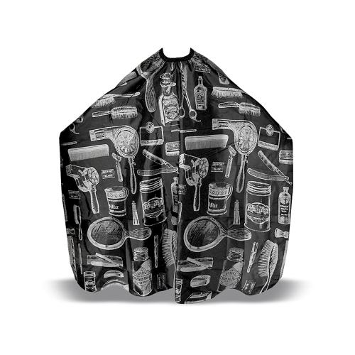 Μπέρτα κουρέματος μαύρη με σχέδιο 150cm - 16055-3