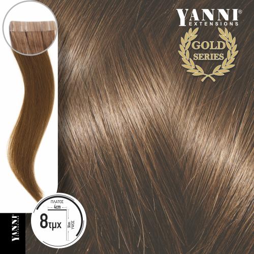 Τρέσα Φυσική Τρίχα Αυτοκόλλητη Σετ 8 Τεμαχίων Νο 7.0 Ξανθό - 50cm - 21108-7