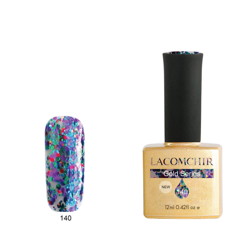 Lacomchir UV - LED Premium Gold 140 Confetti - 12ml - 23010-140