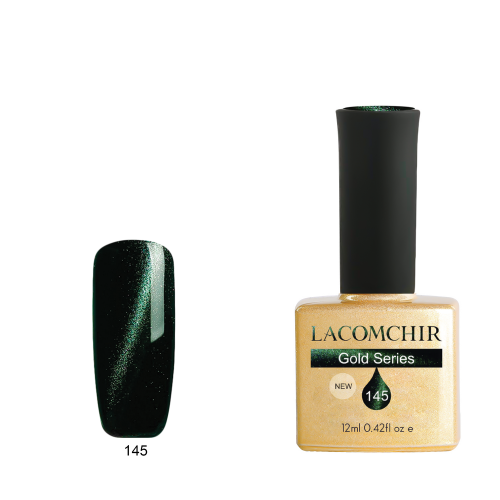 Lacomchir UV - LED Premium Gold 145 Green Cat Eye - 12ml - 23011-145
