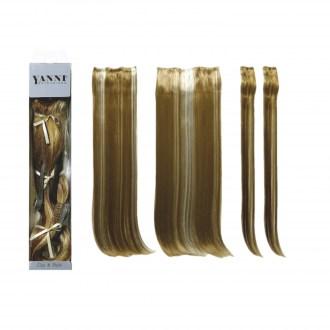 ΣΕΤ Extensions Συνθετικό Ίσιο Ξανθό 2χρωμο 55cm - 21518