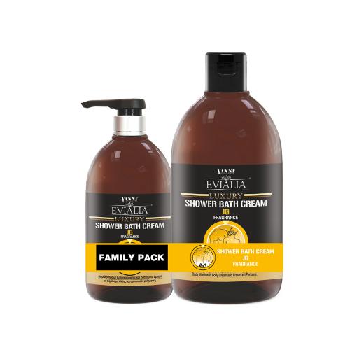 family pack-Evialia Shower Bath Cream αρωματικο με κρέμα σώματος-1lt + 500ml 24037-5