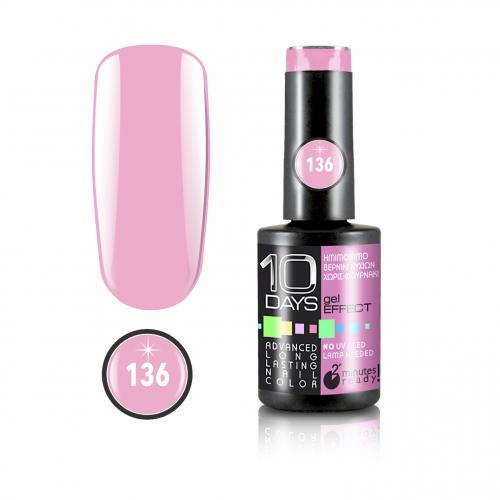 10Days Gel Effect Βερνίκι Νυχιών 136 Ροζ λιλά - 11ml - 18020-136