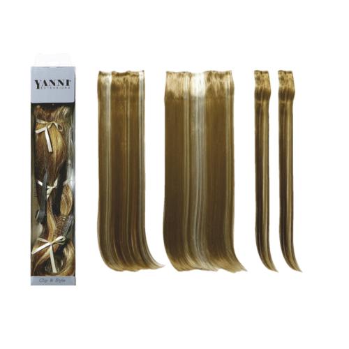 ΣΕΤ Extensions Συνθετικό Ίσιο Ξανθό 2χρωμο 55cm - 21518