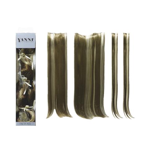 ΣΕΤ Extensions Συνθετικό Ίσιο Ξανθό 2χρωμο 55cm - 21520