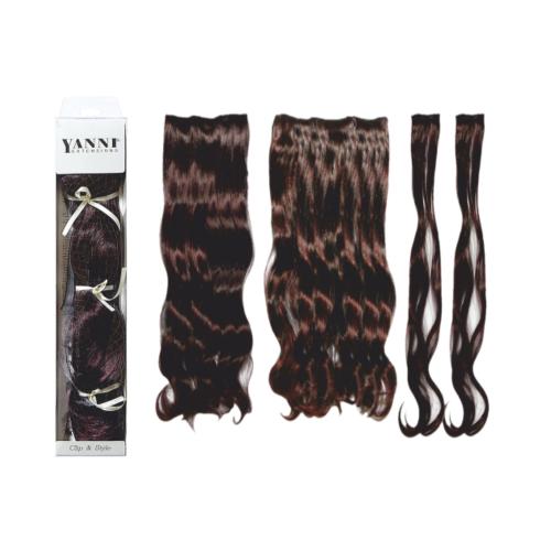 ΣΕΤ Extensions Συνθετική Μπούκλα Μαύρο - Κόκκινο 45cm - 21525