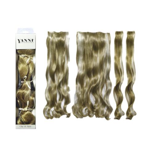 ΣΕΤ Extensions Συνθετική Μπούκλα Ξανθό Ανταύγεια 45cm - 21527