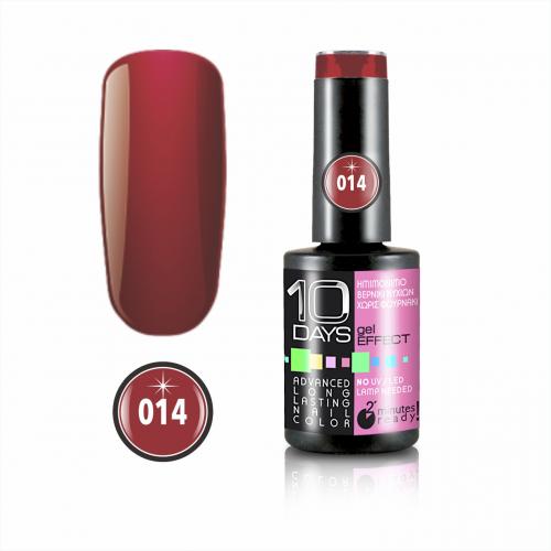 10Days Gel Effect Βερνίκι Νυχιών 014 Κόκκινο Μεταλλικό - 11ml - 18020-014